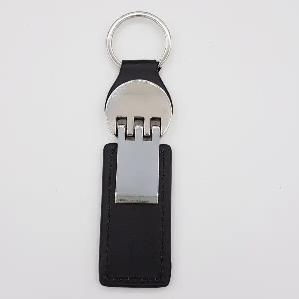 Fashion Black Leather Keychain - simple